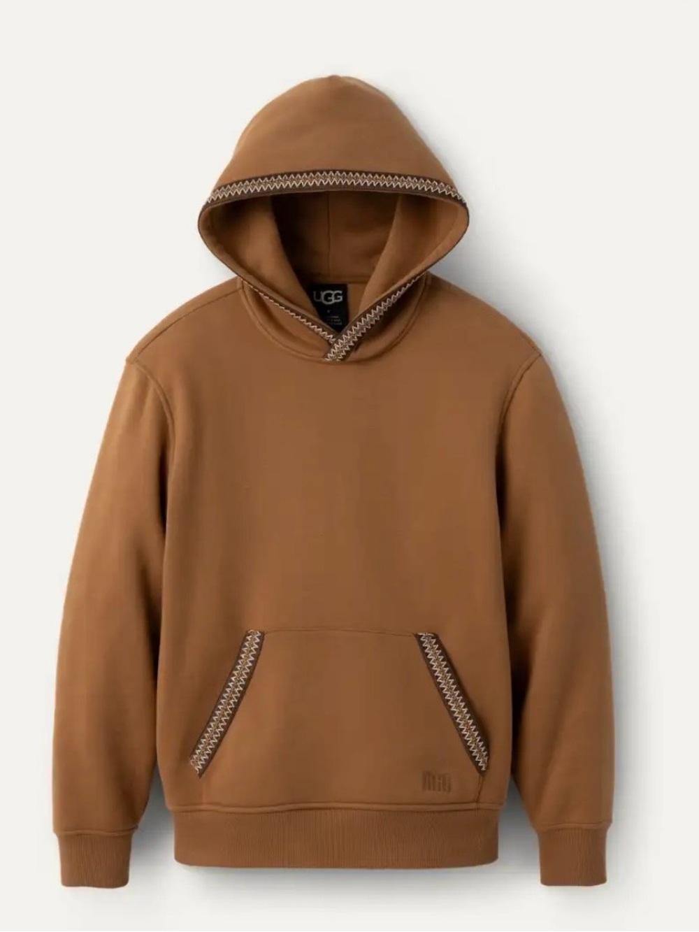 UGG Women’s Chestnut Brown Hooded Sweatshirt with Contrast Stitch